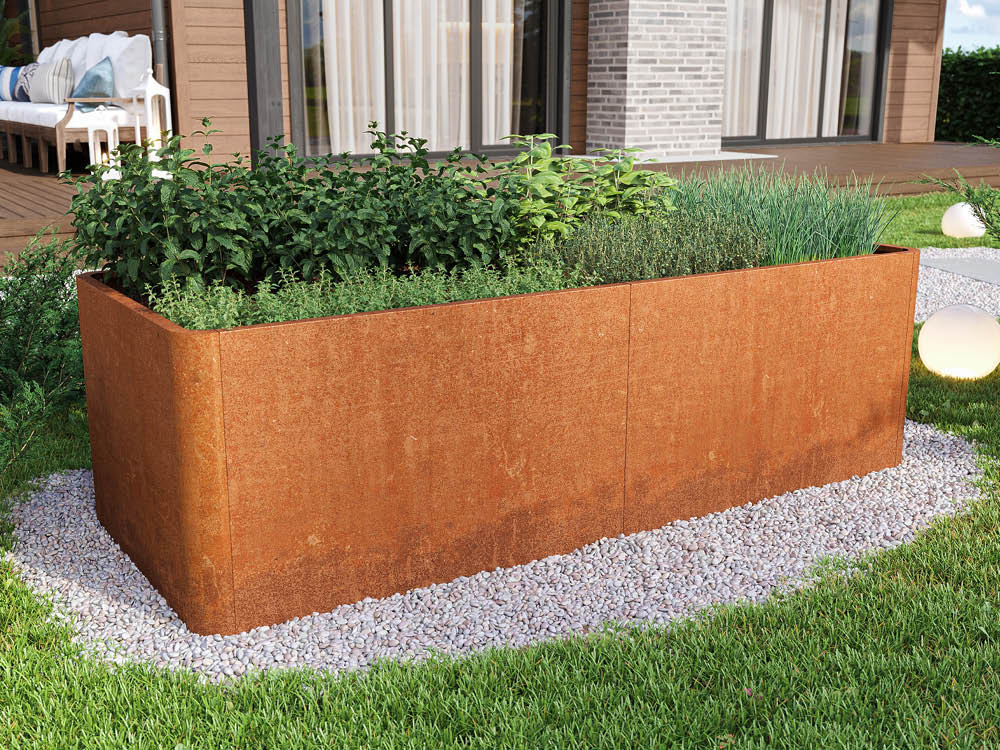 Hochbeet aus Cortenstahl 200x80x60 cm, Matgerialstärke 2 mm, Edelrost Hochbeet, Hochbeet Bausatz, Hochbeet Metall, Hochbeet Stahl Hochbeet aus Cortenstahl 200x80x60 cm, Matgerialstärke 2 mm, Edelrost Hochbeet, Hochbeet Bausatz, Hochbeet Metall, Hochbeet Stahl