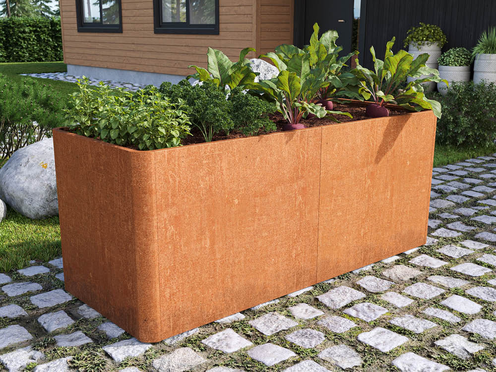 Hochbeet aus massivem Cortenstahl 200x80x80 cm GFP Handels GmbH