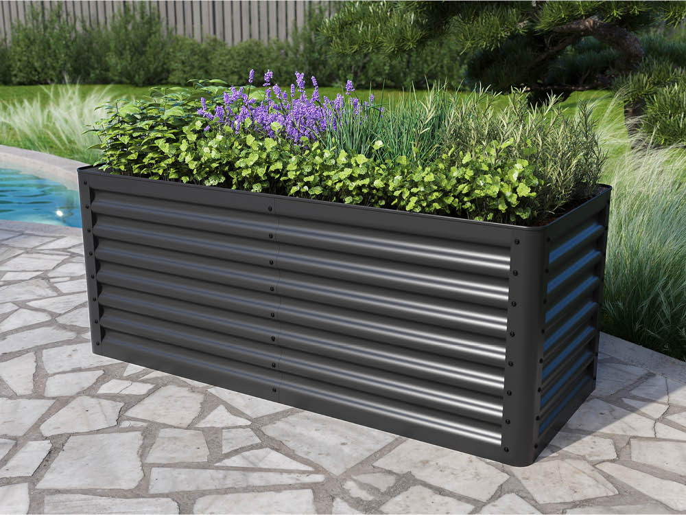 Hochbeet Stahl 150x60x60 cm - einfache Montage, ohne Innenfolie, wartungsarm und einem modernen Design, konstruiert in Österreich. Ideal für den modernen Garten – schnell montiert, dauerhaft schön ohne Streichen