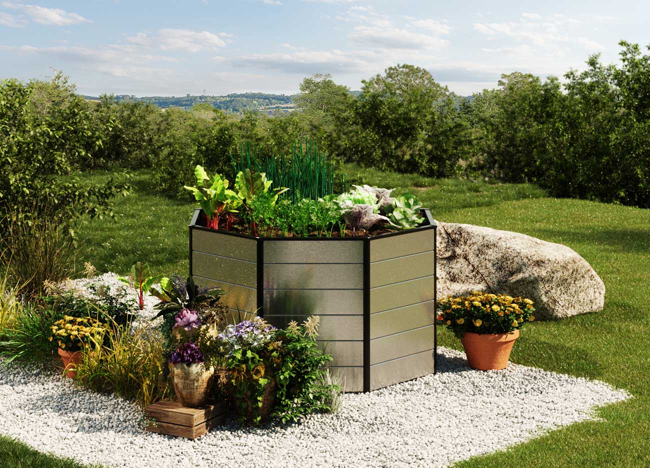 Hochbeet - Alu 297x99x39 cm, Designed in Austria, wartungsfrei, 4 Farben