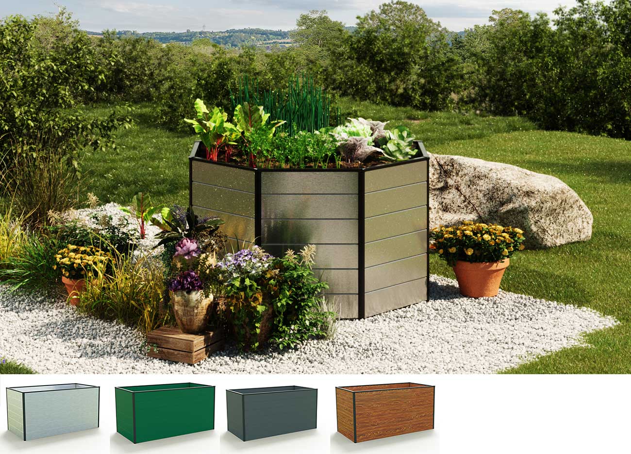 Hochbeet - Alu 297x99x39 cm, Made in Austria, wartungsfrei, 4 Farben Hochbeet - Alu 297x99x39 cm, Made in Austria, wartungsfrei, 4 Farben