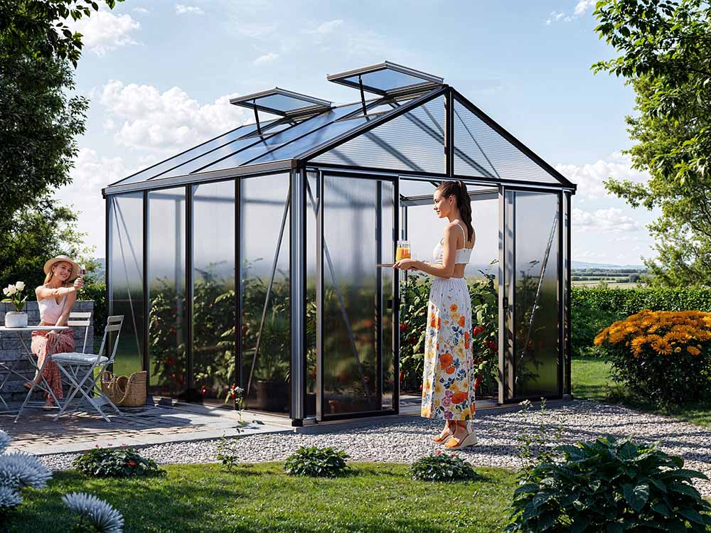 Gewächshaus ASTERIA 311x311 cm,  10 ode...