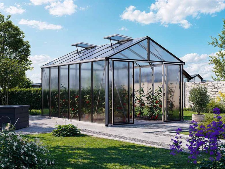 Gewächshaus ASTERIA 24 - Basic - Standardfarbe Aluminium Natur-ohne Set