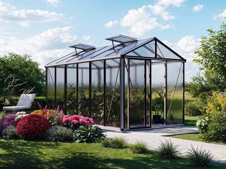 Gewächshaus DIAMAS 24 - Basic - Aluminium, ohne Set