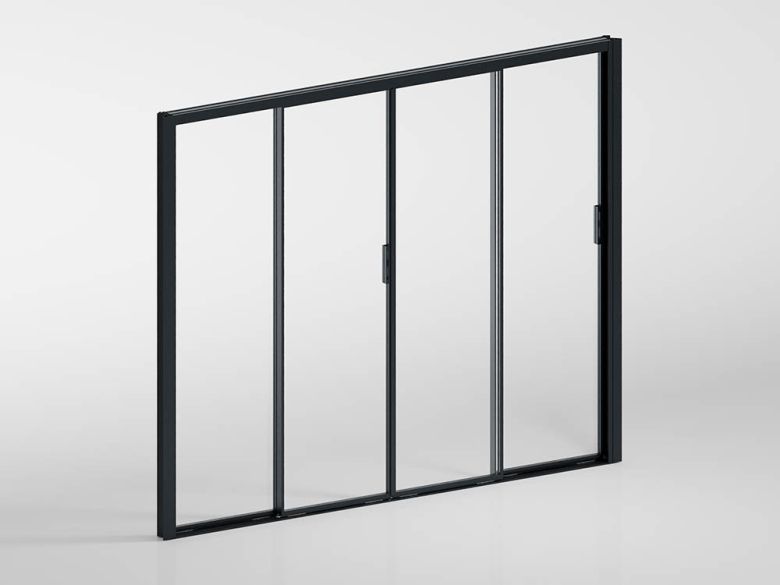 Glasschiebetüren mit Alurahmen - für Wand 300 cm