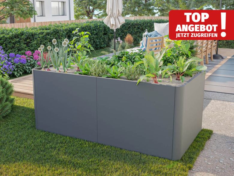 Hochbeet Mario 1910 XL Anthrazit, inkl. Wühlmausgitter