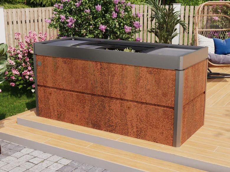 Design Hochbeet NELE L-inkl. Frühbeetaufsatz