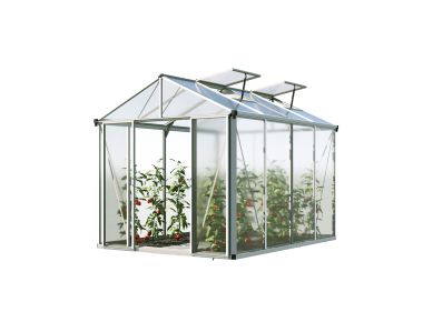 Das Gewächshaus TITAN 22 mit 10 mm Stegplatten und Profi-2-Set präsentiert sich als anspruchsvolle Lösung. Erweiterte Ausstattung und hochwertige Materialien bieten eine ideale Umgebung für professionelle Gartenarbeit.