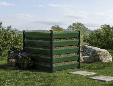Mit 110x110 cm bietet Ihnen unser Aluminium Komposter ausreichend Platz für organische Abfälle und Gartengrün.