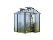 Gewächshaus COMPACT 3-Standardfarbe Aluminium Natur-Aktionsset - Profi 2-inkl. Stegplatten 16 mm