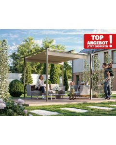 Stahl-Pergola 290 x 290 cm, inkl. Stoffdach