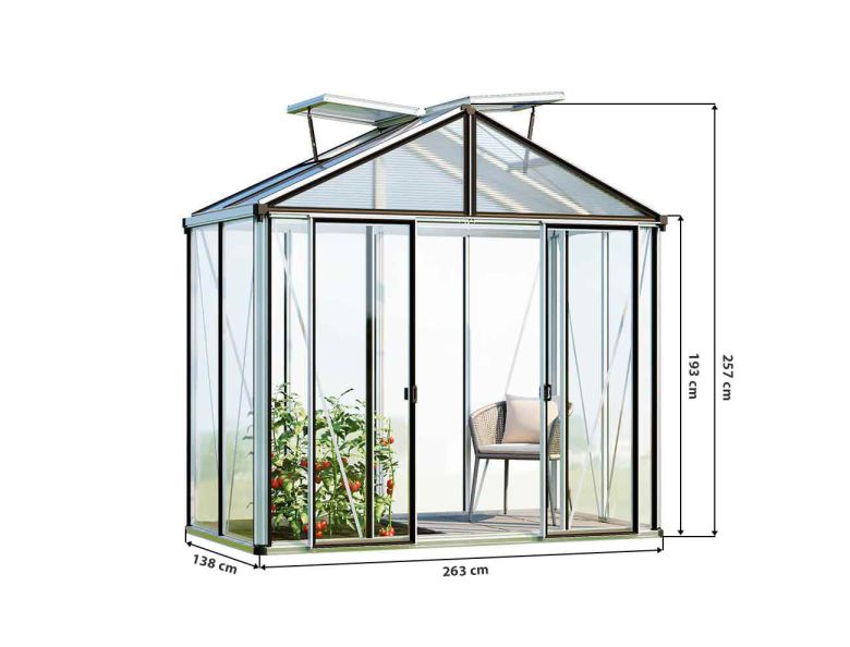 Gewächshaus HERA 2 - ALU NATUR - ohne Set