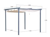 Stahl-Pergola 290 x 290 cm, inkl. Stoffdach