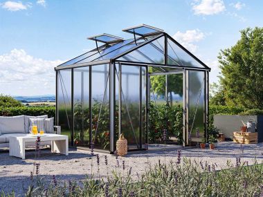 Gewächshaus ASTERIA 21 - Light-Aluminium Natur-ohne Set