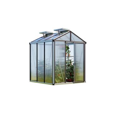 Gewächshaus COMPACT 3-Standardfarbe Aluminium Natur-Aktionsset - Profi 2-inkl. Stegplatten 16 mm