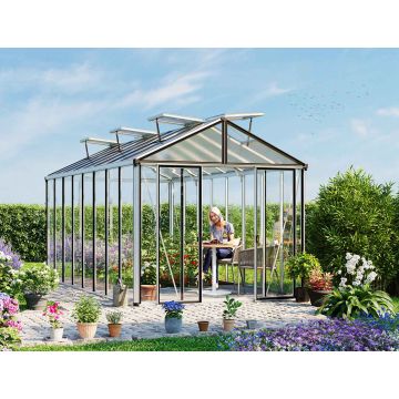 Gewächshaus HERA 8 - Anthrazit RAL7016 - Set Profi 2
