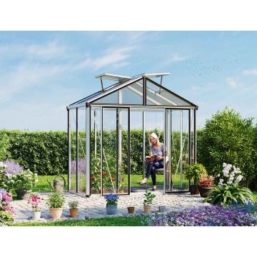 Gewächshaus HERA 2 - ALU NATUR - Set Profi 2