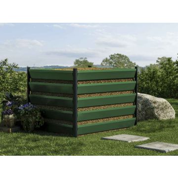 Setzen Sie auf Langlebigkeit und Stabilität – unser Aluminium Komposter Grün mit der Größe 150x110 cm begleitet Sie durch viele Gartenjahre.