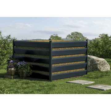 Schaffen Sie Platz für neues Leben in Ihrem Garten mit unserem Aluminium Komposter Anthrazit in großzügiger 150x150 cm.