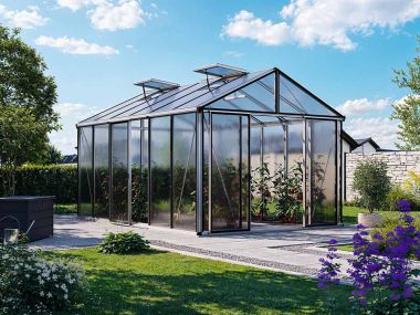 Gewächshaus ASTERIA 24 - Premium - Standardfarbe Alum