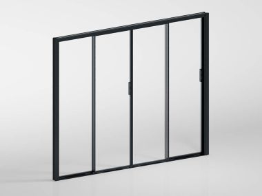 Glasschiebetüren mit Alurahmen - für Wand 300 cm