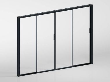 Glasschiebetüren mit Alurahmen - für Wand 350 cm