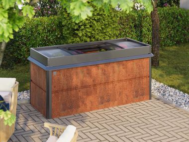 Design Hochbeet NELE L-inkl. Frühbeetaufsatz und Schneckenschutz