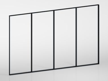 Glaswand feststehend - für Wand 400 cm