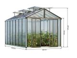 Gewächshaus HERA 8 STEG - PREMIUM-Standardfarbe Aluminium Natur-Aktionsset - Profi 2
