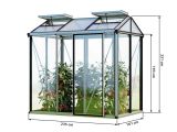 Gewächshaus URBAN 3 GLAS - Anthrazit RAL7016 - Set Profi 2