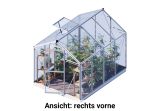 Die rechte Vorderseite des Gewaechshauses Eco-Star 4 zeigt sich von einer eleganten Perspektive und besticht durch hochwertige Bauweise.