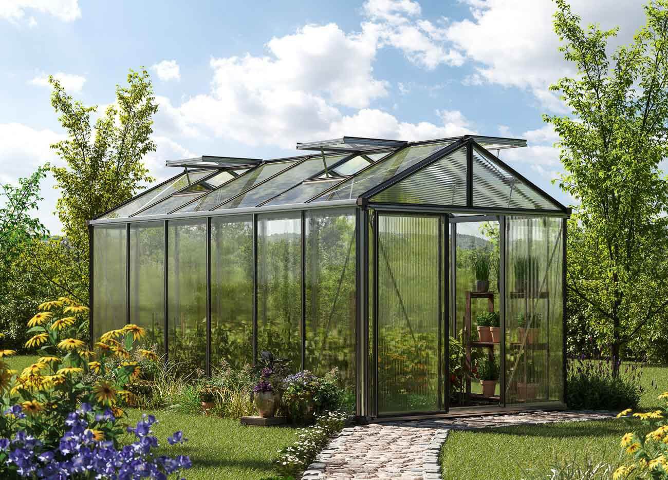 Gewächshaus DIAMAS 24 - Light - Aluminium, ohne Set