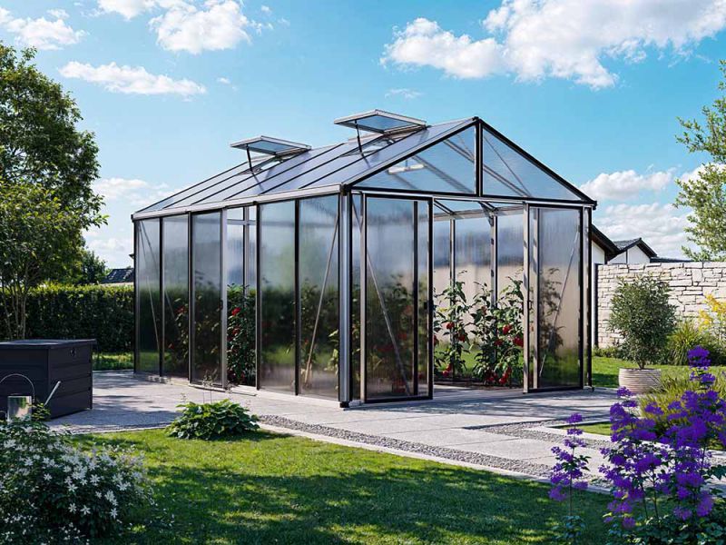 Gewächshaus ASTERIA 24 - Premium - Standardfarbe Alum