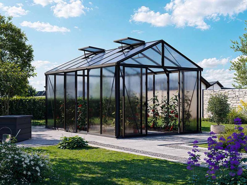 Gewächshaus ASTERIA 24 - Premium - Pulverbesch. Anthr