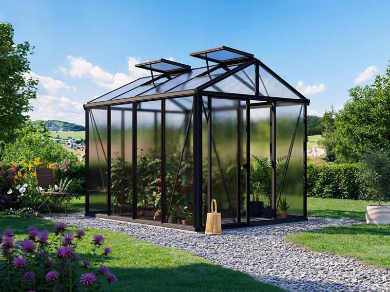 Gewächshaus DIAMAS 22 - Basic - ANTHRAZIT, Set XL