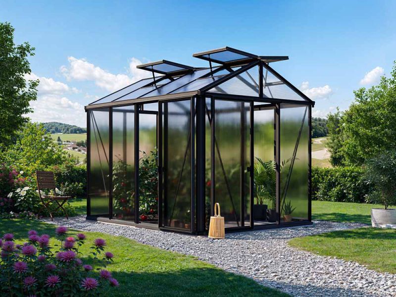 Gewächshaus DIAMAS 22 - Premium - ANTHRAZIT, ohne Set