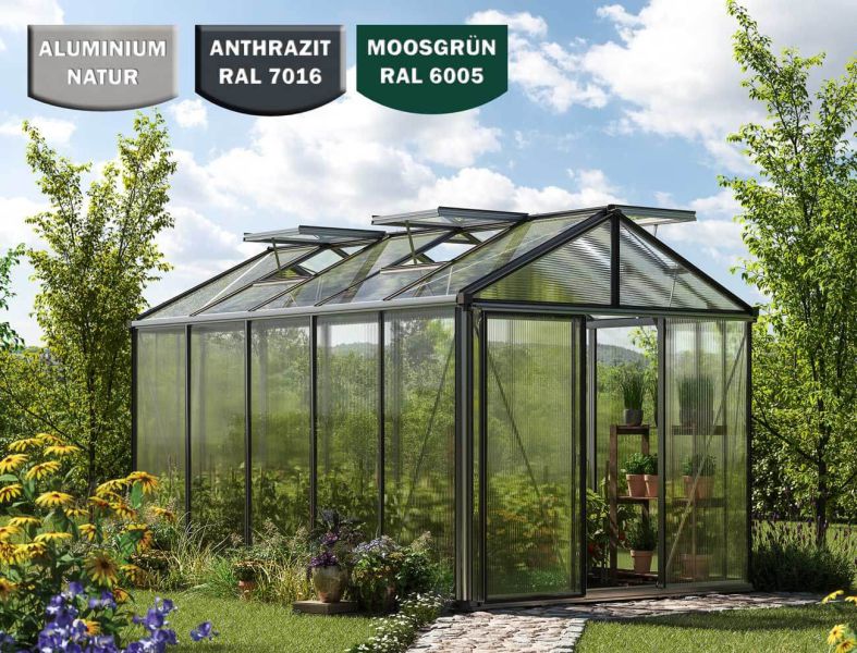 Gewächshaus DIAMAS 23 - Basic - ANTHRAZIT, Set XL