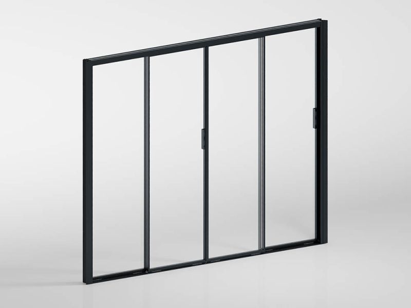 Glasschiebetüren mit Alurahmen - für Wand 300 cm