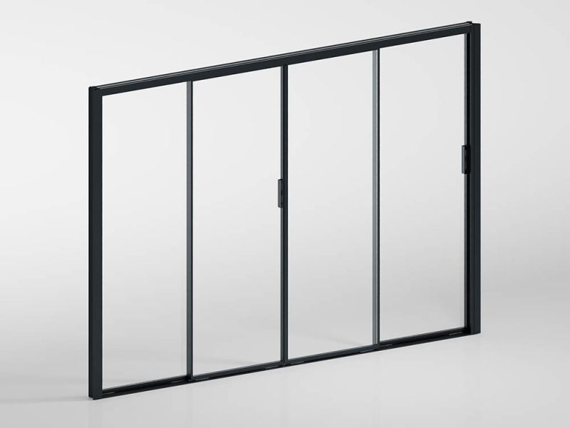 Glasschiebetüren mit Alurahmen - für Wand 350 cm