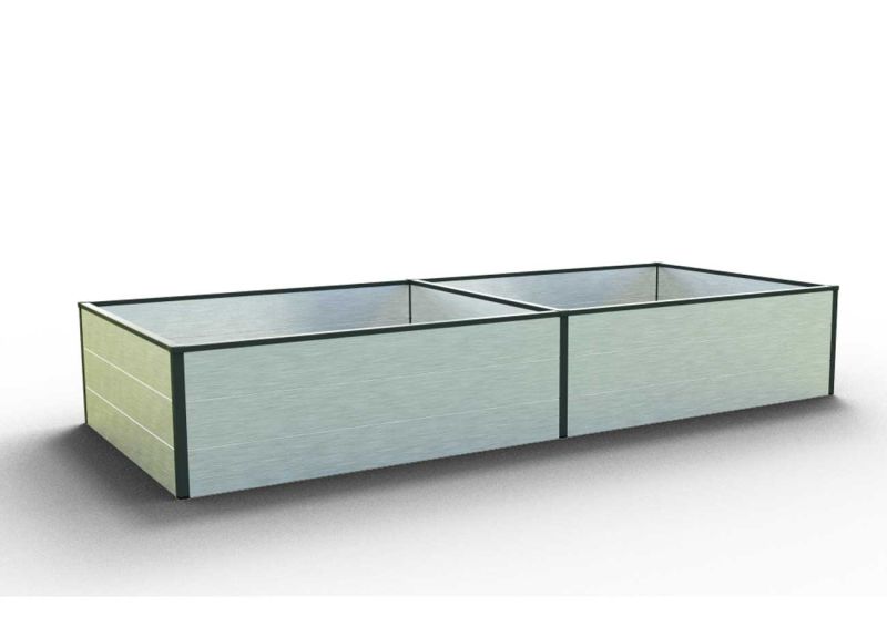 Hochbeet Halfsize 235 x 99-Aluminium Natur