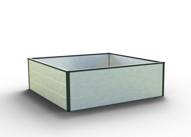 Hochbeet Halfsize 119 x 119-Aluminium Natur