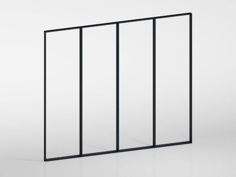Glaswand feststehend - für Wand 300 cm