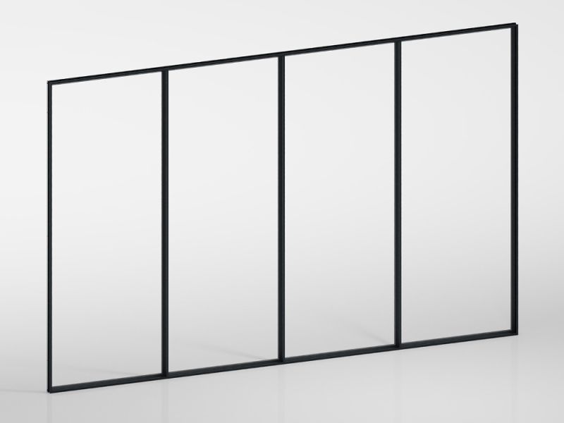 Glaswand feststehend - für Wand 400 cm