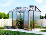 Gewächshaus COMPACT 5-Standardfarbe Aluminium Natur-Aktionsset - Profi 2-inkl. Stegplatten 16 mm