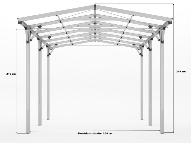 Carport NICO - Aluminium eloxiert 