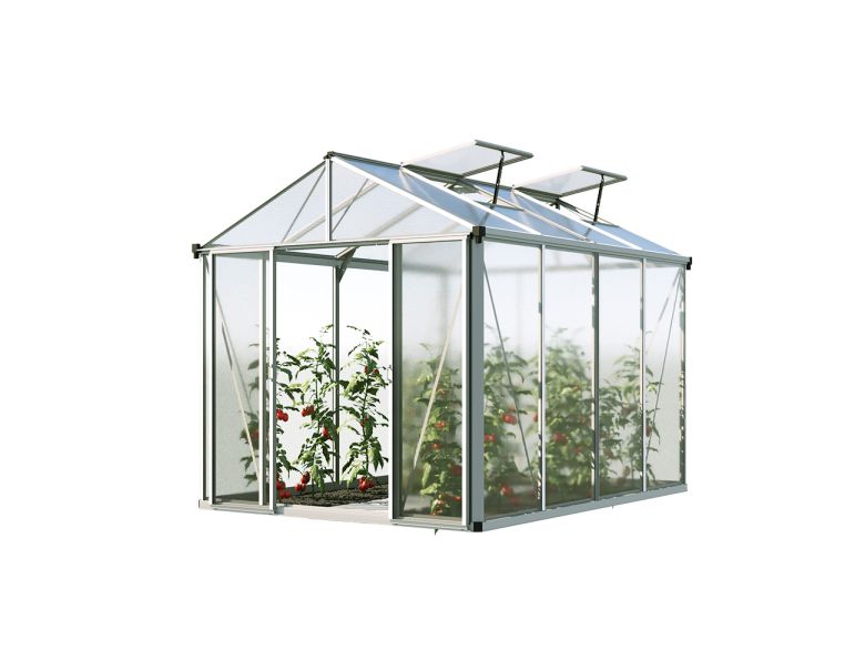 Das Gewächshaus TITAN 22 mit 10 mm Stegplatten und Profi-2-Set präsentiert sich als anspruchsvolle Lösung. Erweiterte Ausstattung und hochwertige Materialien bieten eine ideale Umgebung für professionelle Gartenarbeit.