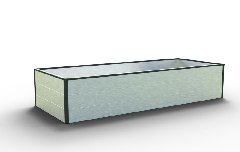Hochbeet Halfsize 195 x 99 -Aluminium Natur