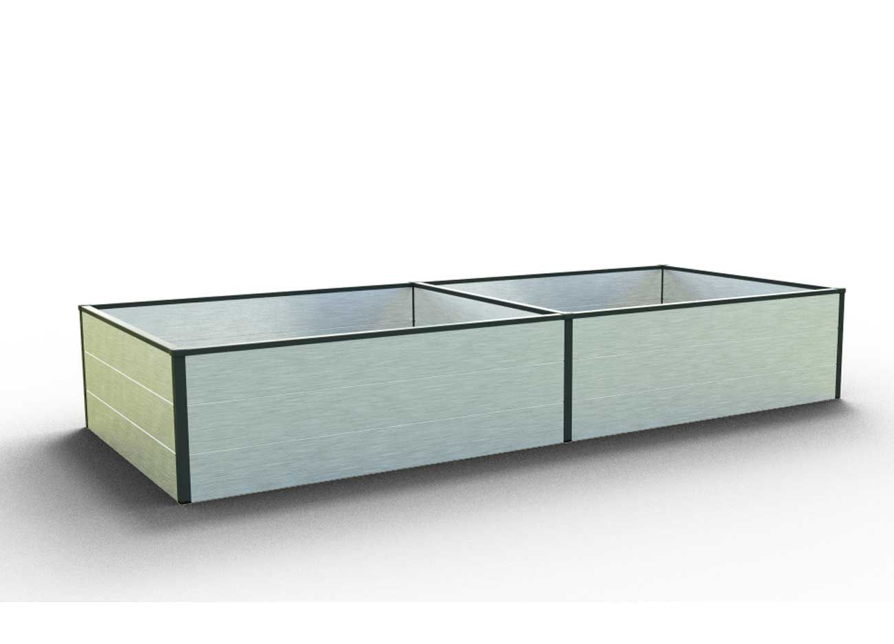 Hochbeet Halfsize 235 x 99-Aluminium Natur