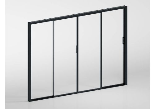 Glasschiebetüren mit Alurahmen - für Wand 350 cm