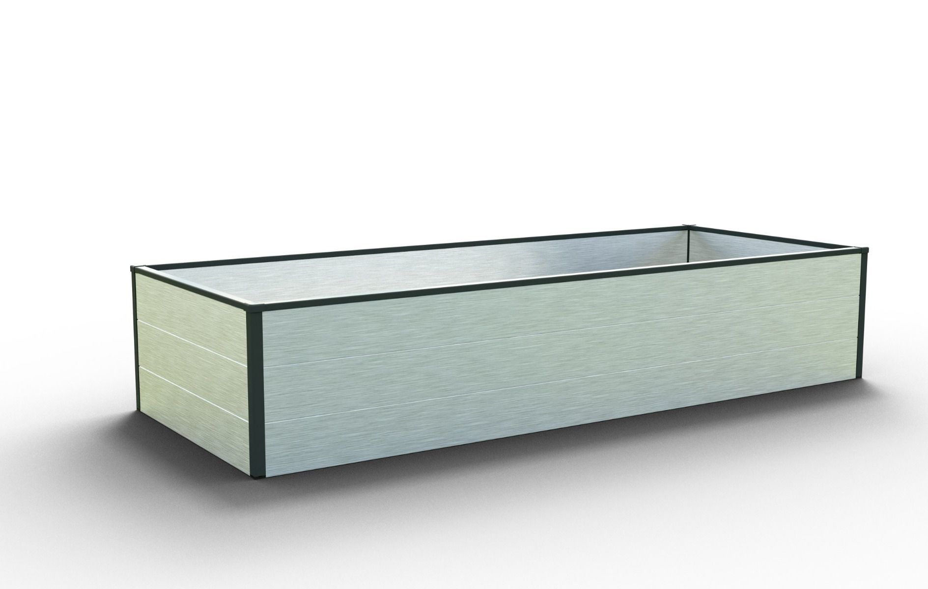 Hochbeet Halfsize 195 x 99 -Aluminium Natur